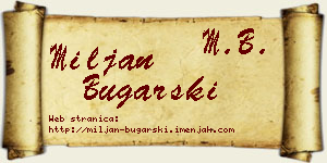 Miljan Bugarski vizit kartica